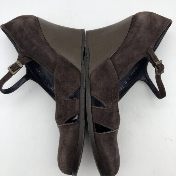 Donald J Pliner Womens Mary Jane Dress Shoes Brown Suede Wedge Heels Cap Toe 7 M - Picture 5 of 10